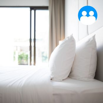 Pour lit 2 places- kit location 2 personnes (2 draps plat, 2 taies)