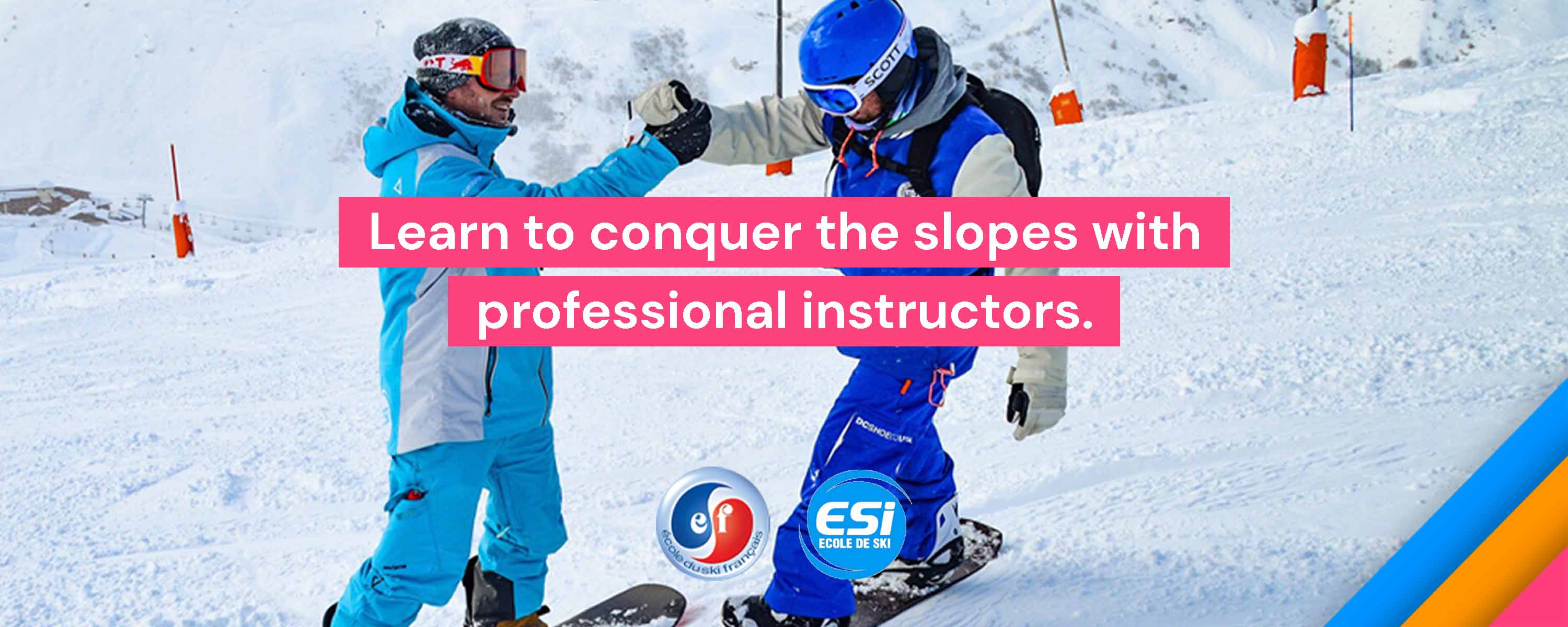 book ski lessons with esf and esi